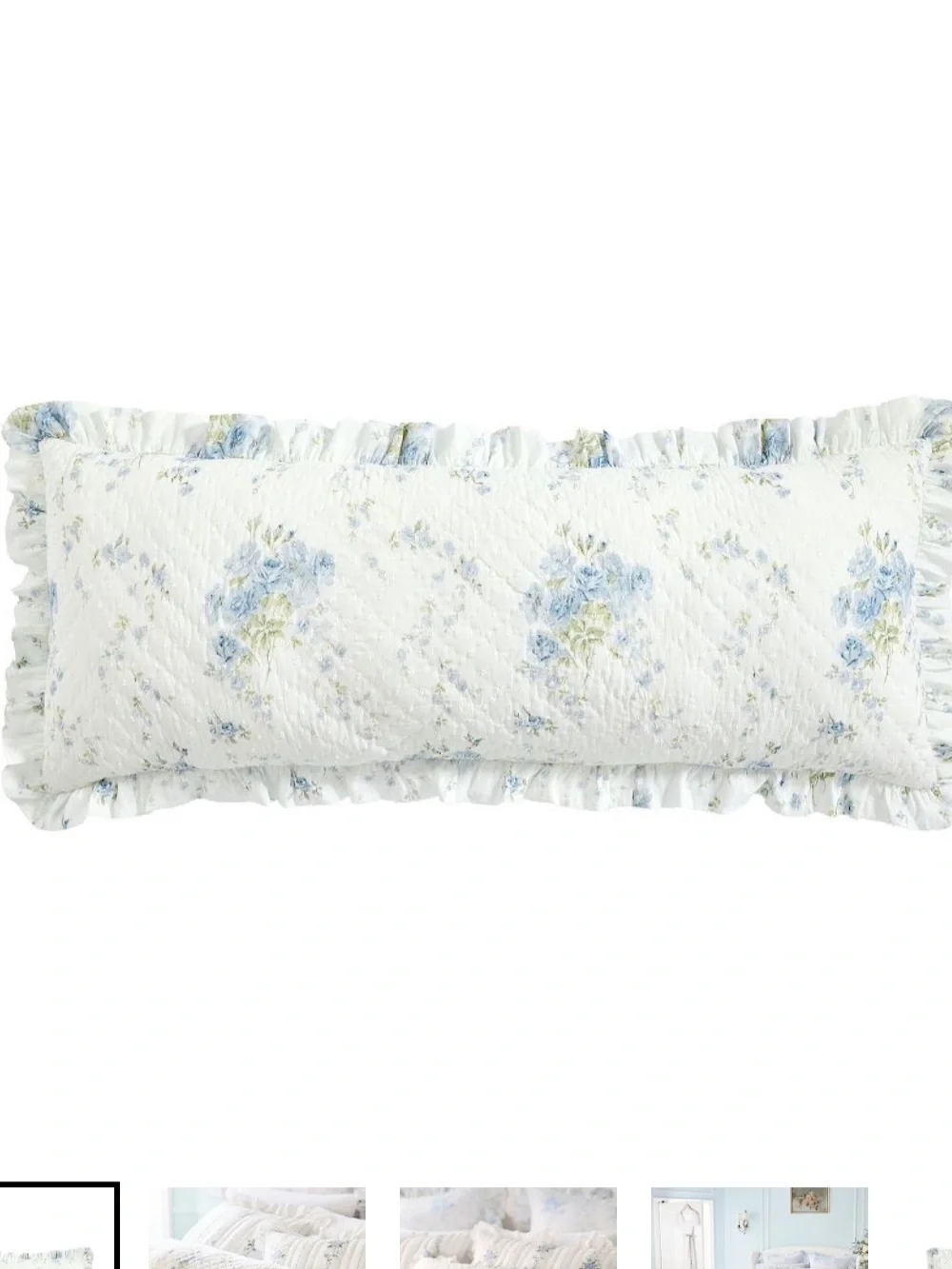 Pottery Barn Loveshackfancy blue ruffle lumbar pillow